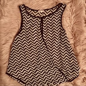 Black and White Sheer Chevron Top